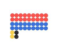 Cawila Lot de 40 aimants de qualité supérieure - 20 mm - Pour tableaux magnétiques ou tableaux blancs - Rouge et bleu - Taille unique