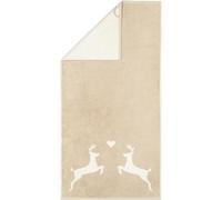 CAWÖ Home Alpenchic Edition Hirsche 6228 Serviette de douche, couleur naturelle, 70 x 140 cm