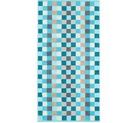 Cawö Home Serviettes de bain Unique Karo 942 Turquoise - 44 Serviette de bain 70 x 140 cm