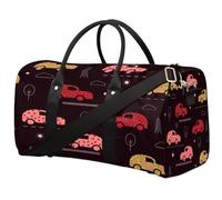 Cawrtoon Sac de voyage coloré pour voiture, sac de sport, sac de sport, sac de week-end, sac de nuit pliable, sac à poignée de bagage pour homme et femme, Voiture colorée, 17.4(L) x 8.3(W) x 9.5(H)