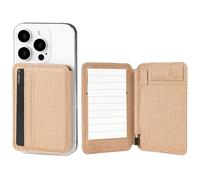 CAXGEK Note Snap Portefeuille magnétique compatible avec Apple MagSafe, avec stylo/papier/bloc-notes Beige, beige, /, Décontracté