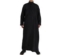 Caxndycing Abaya Ensembles Musulmans Musulmans Hommes Vêtements Jubba Thobe Djellaba Homme Ropa Hombre Pakistan Caftan Robes Islam Abayas, Noir , L