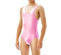 Caxndycing Body brillant pour homme - Sans manches - Avec jambes - Une pièce - Sous-vêtements de compression - Maillot de sport - Leotard - Sans coutures - Body brillant - Effet mouillé - Danse -