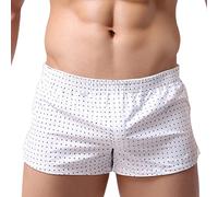 Caxndycing Boxer Culotte pour homme - Mi-monter - Sous-vêtements pour homme - Slip serré classique - Boxer respirant en maille, Blanc., XL