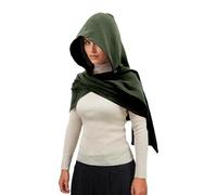 Caxndycing Cape médiévale pour homme et femme - Costume d'Halloween - Cape courte à capuche - Cape steampunk gothique - Cape de magicien - Vampire - Chapeau viking - Cosplay - Mascarade - Bonnet court