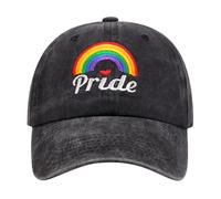 Caxndycing Casquette de baseball arc-en-ciel Drapeau Gay Pride Snapback Chapeau LGBTQ Accessoire Chapeau Festival Été Chapeau de soleil pour homme et femme CSD Party Cap Parade Tenue, Noir , taille