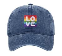 Caxndycing Casquette de baseball pour homme et femme LGBT Gay Pride Arc-en-ciel Casquette de baseball unisexe réglable Casquette de baseball respirante Loisirs Casquette de baseball, bleu marine