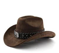 Caxndycing Chapeau de cowboy en feutre pour femme avec bord large - Style occidental authentique - Pour les loisirs décontractés, les fêtes, le carnaval