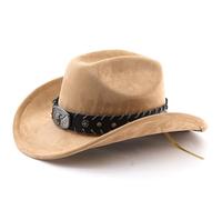 Caxndycing Chapeau de cowboy en feutre pour femme avec bord large - Style occidental authentique - Pour les loisirs décontractés, les fêtes, le carnaval
