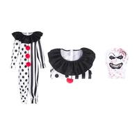 Caxndycing Costume de clown Cosplay - Combinaison tenue Halloween, pour carnaval - Costume pour l’art de terrifier - Costume d’horreur adulte de clown cosplay - Vêtements de clown - Combinaison body