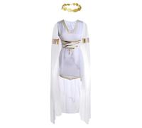 Caxndycing Costume de cosplay pour femme Cléopâtre déesse grecque antique guerrier romain - Uniforme pour fête d'Halloween - Costume de reine de Pharaon égyptien Cléopâtre, Blanc., L
