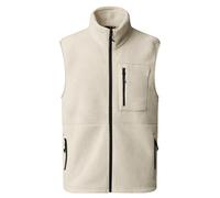 Caxndycing Gilet d'hiver doublé sans manches pour homme - Doublure polaire - Avec fermeture éclair - Coupe-vent - Col montant - Gilet thermique - Gilet de travail, Blanc., S