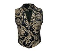 Caxndycing Gilet traditionnel victorien steampunk pour homme - Sans manches - Corset - Smoking - Gilet de costume formel élégant - Haut blazer décontracté - Gilet d'affaires, Noir , L