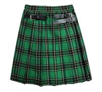 Caxndycing Kilt - Mini jupe écossaise à carreaux écossais classique pour homme - Avec ceinture en cuir, vert, XL