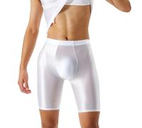 Caxndycing Legging brillant pour homme - Collants de course - Legging de sport respirant - Collants fonctionnels - Short de compression - Short de bain - Short de sport court sexy, Blanc., M