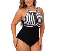 Caxndycing Maillot de bain une pièce pour femme - Sexy - Noir - Monokini - Grande taille - Doux et tendance - Pour la plage, autre, XXXXL