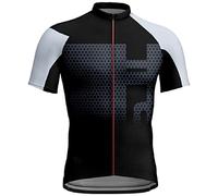 Caxndycing Maillot de cyclisme à manches courtes pour homme - Respirant - Séchage rapide - Respirant - Confortable - Doux - Évacuation de l'humidité, Noir , XL