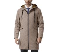 Caxndycing Manteau court pour homme - Manteau d'hiver léger et fin - Trench - Col montant - Coupe ajustée - Cardigan - Manteau d'affaires élégant - Veste de transition avec capuche - Veste d'automne