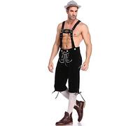 Caxndycing Pantalon traditionnel pour homme Oktoberfest - Costume bavarois pour Halloween, fête de la bière, carnaval, fête de la bière et fête de la bière, Noir , M
