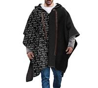 Caxndycing Poncho à capuche Clint Eastwood pour homme - Couverture décontractée - Cape avec capuche - Poncho pour homme - Ourlet irrégulier - Sweat à capuche confortable - Vêtement d'intérieur