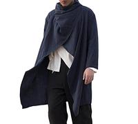 Caxndycing Poncho en laine d'alpaaga pour homme - Couverture - Cape - Pancho en coton et lin - Veste mexicaine en laine - Veste d'hiver - Veste de cowboy - Veste hippie - Veste de transition