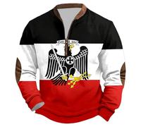 Caxndycing Pull Allemagne pour homme Impression aigle allemand Pull de travail Sweat-shirt sportif Oversize Classique Pull pour homme Drapeau de l'Allemagne Veste de survêtement Veste de sport, Rouge
