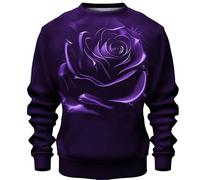 Caxndycing Pull Homme Sans Capuche Manches Longues Sweatshirt Vintage Fleurs Rose Imprimé Basique Décontracté Sport Entraînement T-shirt pour Hommes Drawstring T-shirt de Sport Loisirs Creative Tops,