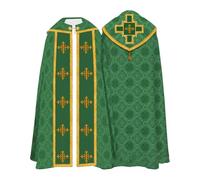 Caxndycing Robe de Prêtre pour Homme Église Catholique Célébrant Père Prêtre Chasuble Robe d'Église Liturgie Ornement Robe de Messe Catholique Église Père Messe Robe, 05 vert., 3XL