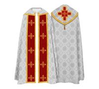 Caxndycing Robe de Prêtre pour Homme Église Catholique Célébrant Père Prêtre Chasuble Robe Liturgique Ornement Célébrant Robe de Messe Église Catholique Père Messe Robe, 05 blanc., L