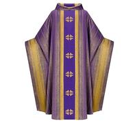 Caxndycing Robe de prêtre pour hommes, robe de célébrant catholique pour l'église, robe de prêtre ornée pour les messes de l'église, robe de célébrant de mesure pour l'église catholique, robe de