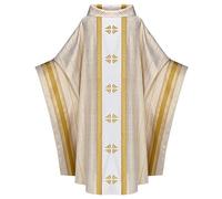 Caxndycing Robe de prêtre pour hommes, robe de célébrant pour l'église catholique, robe de prêtre pour messes, robe de célébrant ornée, robe de prêtre pour messes de l'église catholique, Blanc 01