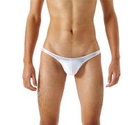 Caxndycing Slip Transparent Pour Homme - Short de Bain Court en Une Pièce - Sexy - Fermeture Éclair - Mini Slip - Mode Été, Blanc, M