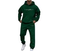 Caxndycing Survêtement pour homme - Long - Survêtement de sport - Survêtement de sport - Tenue streetwear - 2 pièces - Sweatshirt et pantalon de sport - Unisexe - Survêtement sportif - Jogging, R vert