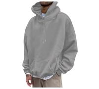 Caxndycing Sweat à capuche pour homme avec imprimé « Never Look » avec inscription « Never Look Back » - Automne et hiver - Sweat à capuche à manches longues, gris, S