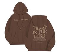 Caxndycing Sweat à capuche pour homme avec imprimé « Trust in The Lord Print » - Unisexe - Mode - Manches longues - Décontracté - Grande taille - Sweat à capuche - Hip Hop, café, XXL