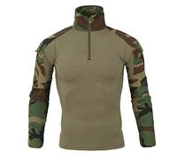 Caxndycing T-shirt de combat pour homme - Équipement militaire - Sweatshirt de police - Pull de l'armée allemande - Pull de l'armée allemande - Paintball - Airsoft - Camouflage - Coupe ajustée -