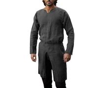 Caxndycing Tunique Médiévale pour Homme - Chemise, Jupe - Costume de Cosplay Viking Renaissance