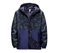 Caxndycing Veste de pluie pour homme imperméable et pliable en softshell - Grandes tailles - Pour l'extérieur - Légère et respirante - Couleurs assorties - Coupe-vent - Avec capuche, A1 violet.,