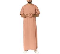 Caxndycing Vêtements arabes pour homme - Caftan musulman - Moyen-Orient - Arabe saoudite - Robe turque Thobe - Vêtements de prière pour homme - Impression poches, 05 kaki., M