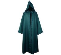 Caxndycing Vêtements médiévaux pour homme - Longue cape avec capuche - Costume d'Halloween - Cape à capuche - Renaissance médiévale - Trench - Moine prêtre - Tunique