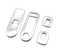 CAXUMO Autocollants argentés de Garniture de Panneau de Bouton de commutateur de Couvercle d'accoudoir de commutateur de lève-vitre de Porte de Voiture, for citroën, C5, for Peugeot, 508 Garniture de