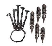 CAXUSD 1 Ensemble Doigt Long Anneau Squelettique Accessoire Gothique pour Hommes Bijou Futuriste de Science Fiction pour Cosplay Tenues Punk