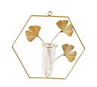 CAXUSD 1 Pc Décoration Murale Pots De Plantes Jardinières Garde-Corps Usine Pots D'herbes Suspendus Vase Terrariums Conteneur De Plantes Hydroponiques Bourgeon Pot Suspendu Golden Le Fer