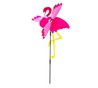 CAXUSD 1 Pièce Moulin à Vent Flamant Rose Enfants coloré décor Flamants Roses Dehors Moulin à Vent en métal moulins à Vent de Jardin Moulin à Vent d'ornement filateurs de Cour Chiffon