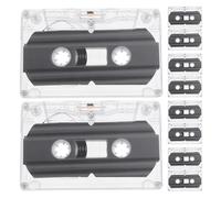 CAXUSD 10 Pièces Cassette Audio Vierge Enregistreurs Réutilisables Clairs avec Boîtier Transparent Robuste Compact et Portable pour Musique Discours et Messages DIY