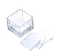 CAXUSD 100 pièces Lamelles Carrées pour Microscope Verre Couvre-Objet Vierge pour Microscope Optique Plaquettes Verre Pré-nettoyées pour Laboratoire et École