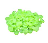 CAXUSD 100pièces Galets Lumineux Phosphorescents pour Aquarium Jardin Cour Décoration Vert Pavé Brillant