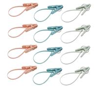 CAXUSD 12 PièCes Pinces À Linge Multicolores avec Corde Pinces À VêTements AntidéRapantes pour SéChage De VêTements Serviettes Et Chaussettes Pratiques Et ÉCologiques