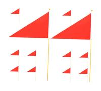 CAXUSD 12Pièces Drapeaux de Marquage Rouge Drapeaux de Sécurité pour Chantier Haute Visibilité pour Marquage de Jardin et Irrigation pour Prévention des Accidents et Délimitation des Zones