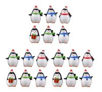 CAXUSD 18 PièCes Ornements Pingouin De NoëL en RéSine - Figurines Miniatures DéCoratives pour Ambiance Festive IntéRieure - Accessoires Artisanaux ColoréS 3.5X8.4X2.8 Cm